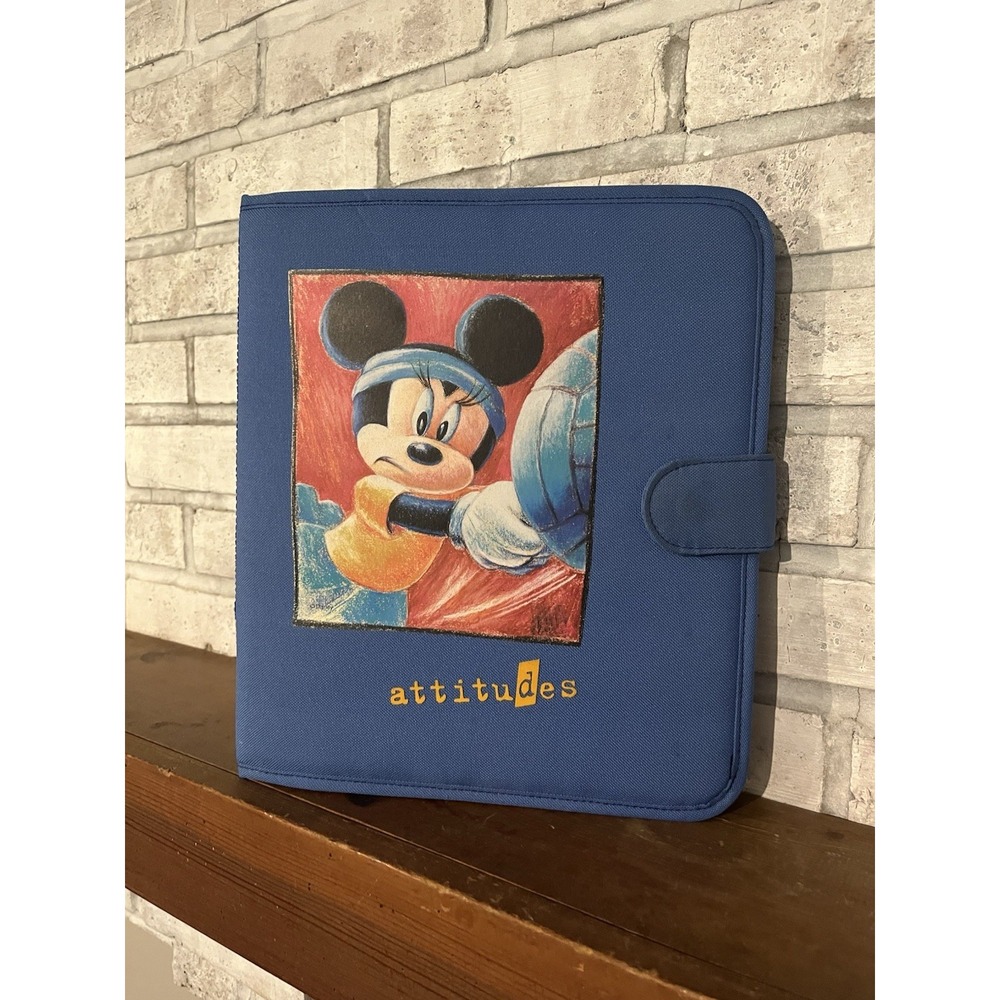 Vintage DISNEY Minnie Mouse Volleyball 1990's Attitudes Collection Binder Folder
